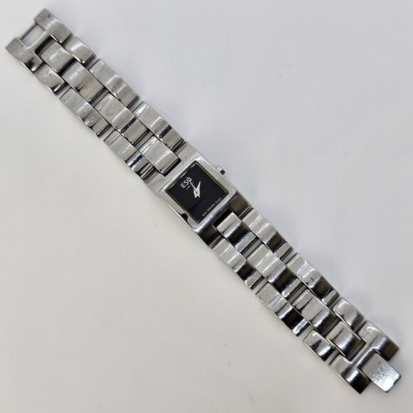 ESQ Movado Swiss Women's‎ Watch 18MM Black Dial Gray Bracelet 5.5" New Battery - Picture 3 of 10